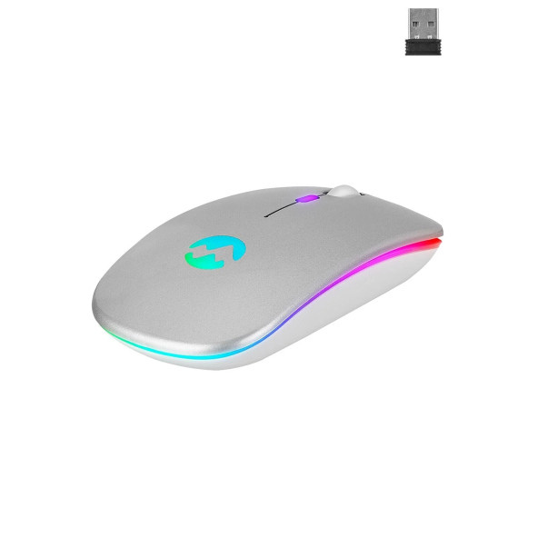 Everest Smw-710 Usb 2.4ghz Gümüş Ledli 800/1200/1600dpi Şarjlı Kablosuz Mouse - 2