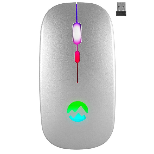 Everest Smw-710 Usb 2.4ghz Gümüş Ledli 800/1200/1600dpi Şarjlı Kablosuz Mouse - 5