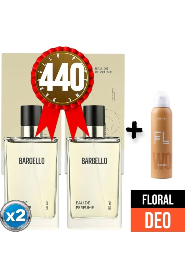 BARGELLO Parfüm 440x2(2adet) Floral 50 Ml + Floral Deodorant 150 Ml