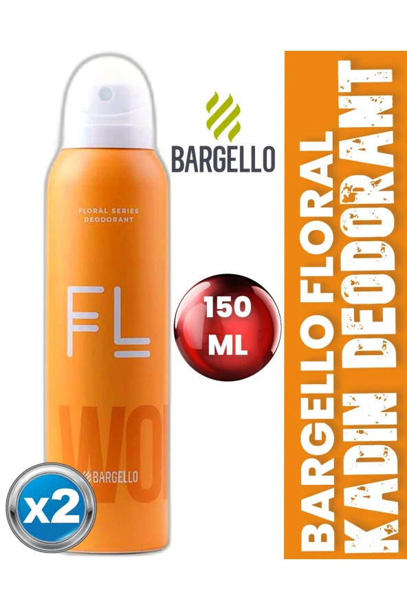 BARGELLO (2ADET) Parfümlü Yüksek Kalıcılıklı Kadın Deodorant Floral 150 Ml