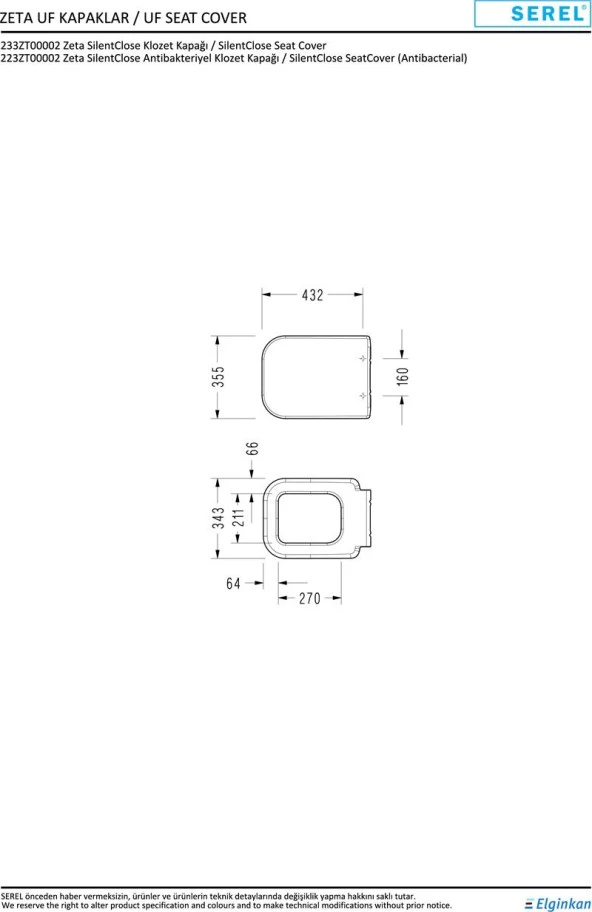 Serel Nita Btw Duvara Sıfır Klozet Seti 4 Parça SET.NT64STS110H - Resim 5