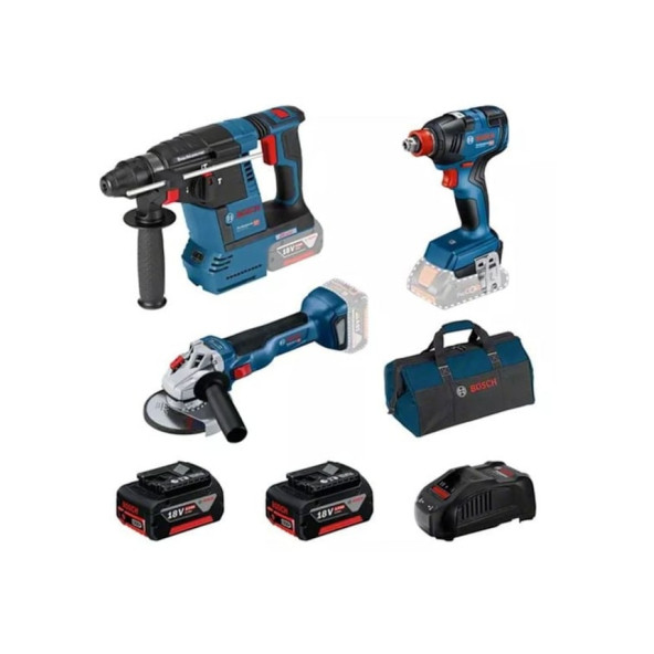 Bosch Gbh 18V-26 Akülü Kırıcı + GDX 18V-200 Akülü Darbeli Somun Sıkma + GWS 18V-10 Akülü Avuç Taşlama