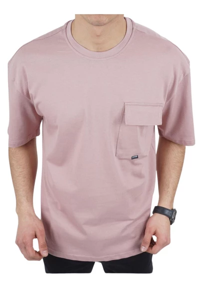Dynamo Erkek Pudra Oversize 0 Yaka T-shirt 961 - Resim 2