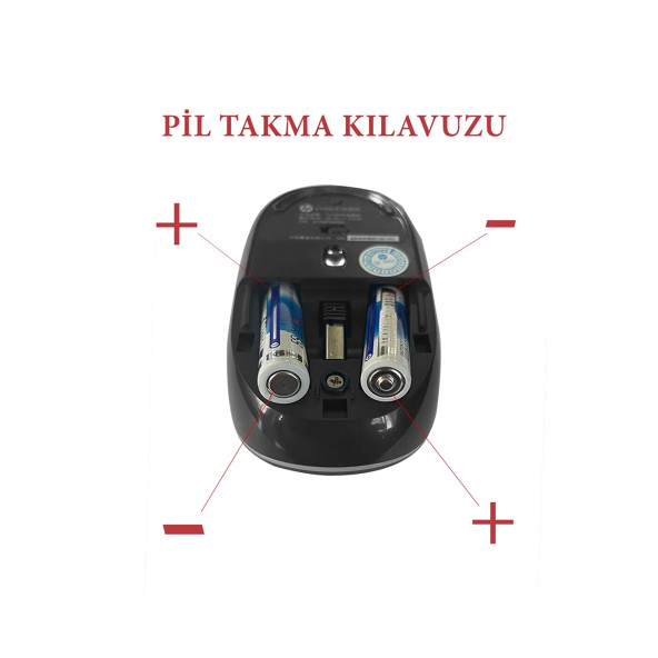 Hp S1500bk Kablosuz Sessiz Mouse 2.4Ghz 1600Dpi Siyah - 5