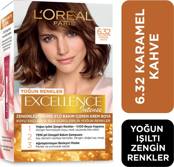 L'Oréal Paris Excellence Intense Saç Boyası - 6.32 Karamel Kahve