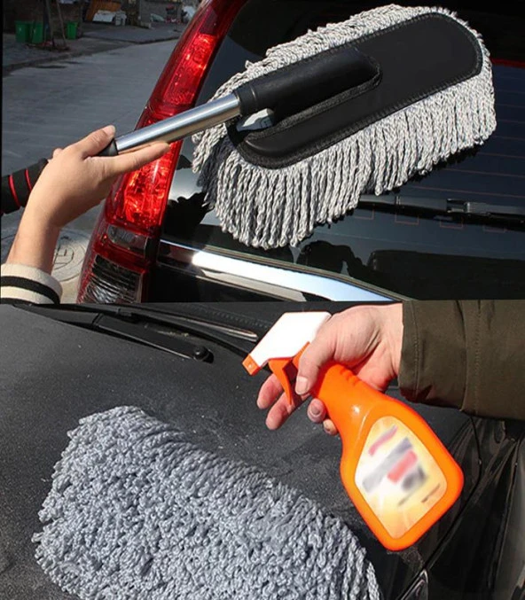 Coofbe Çizmez Mikrofiber Araç Yıkama Fırçası Oto Toz Alma Fırçası Püsküllü Oto Temizleme Fırçası - 3