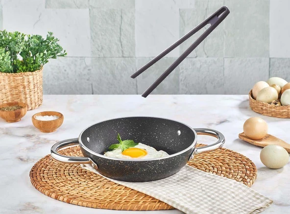 Granit Sahan Yumurta Tavası 20 CM Ve Silikon Maşa ürün görseli