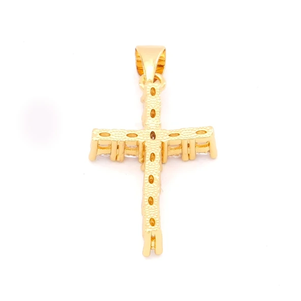 FerizZ Altın Kaplama Tek Sıra Zirkon Taşlı Hac Kolye Ucu TGR-494 - Resim 4