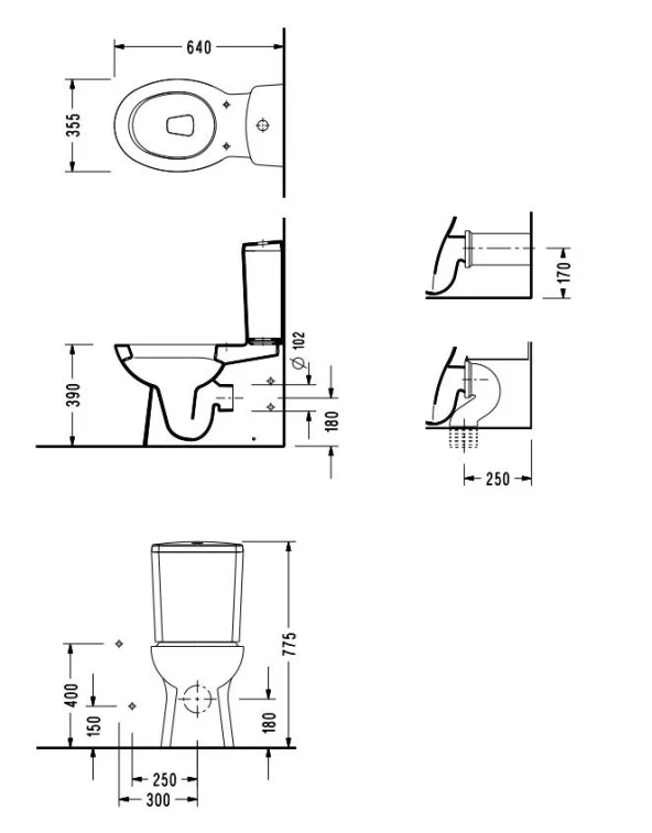 Serel Etna Btw Duvara Sıfır Klozet Seti 4 Parça SET.EN69STS110H - 3
