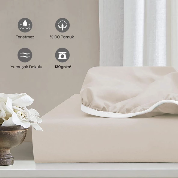 Soley | Jersey | %100 Pamuk Çift Kişilik 200 x 200 Lastikli Çarşaf - 7