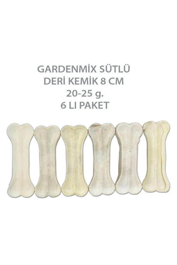 Gardenmix Sütlü Deri Kemik 8cm 20-25g 6'lı