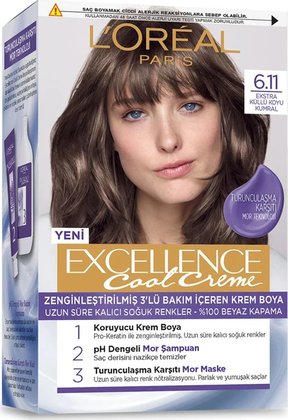 L’Oréal Paris Excellence Cool Creme Saç Boyası – 6.11 Ekstra Küllü Koyu Kumral - 2