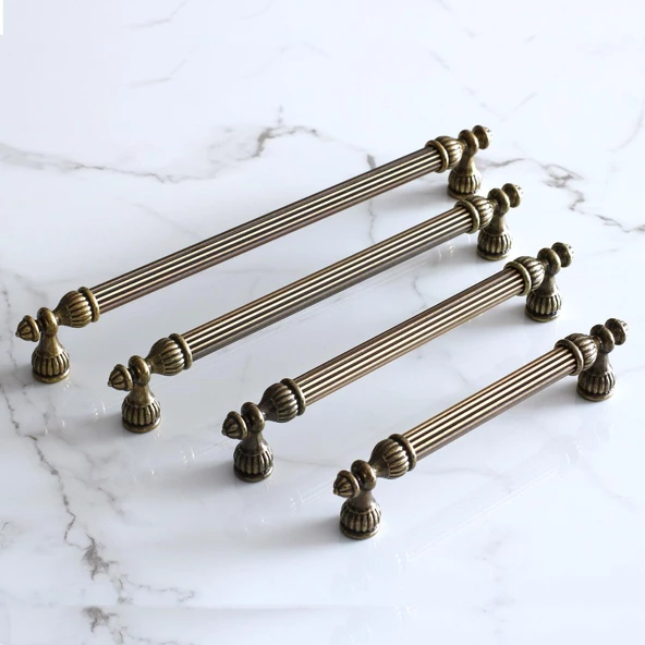 Şah 192 mm Eskitme Antik Sarı  Metal Mobilya Mutfak Çekmece Kapak Dolap Dolabı Kulpu Kulbu Kulpları - Resim 6