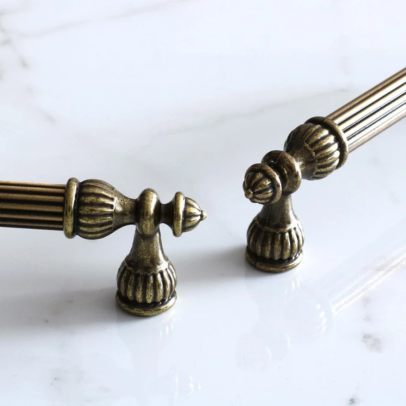 Şah 192 mm Eskitme Antik Sarı  Metal Mobilya Mutfak Çekmece Kapak Dolap Dolabı Kulpu Kulbu Kulpları - Resim 4