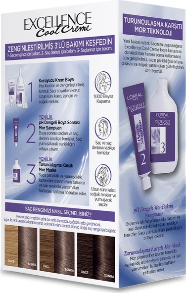 L’oréal Paris Excellence Cool Creme Saç Boyası – 7.11 Ekstra Küllü Kumral - Resim 4