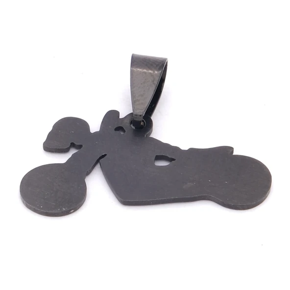 FerizZ 316L Çelik Siyah Motorsiklet Şeklinde Kolye Ucu TGR-571 - Resim 4