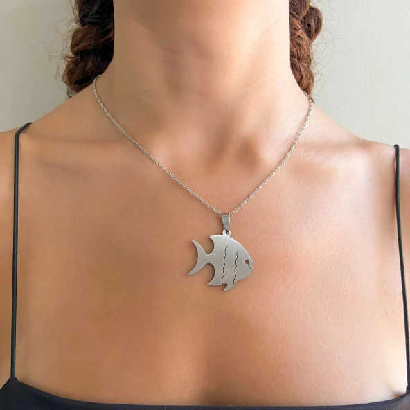 FerizZ 316L Çelik Balık Şeklinde Kolye Ucu TGR-572 - Resim 2