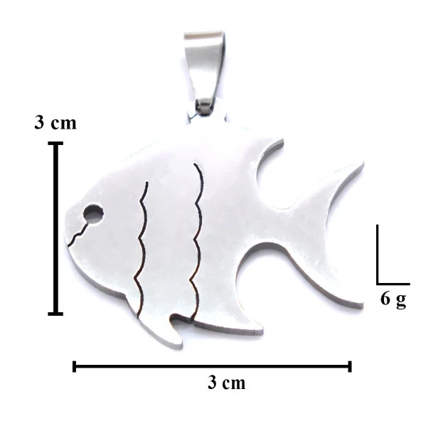 FerizZ 316L Çelik Balık Şeklinde Kolye Ucu TGR-572 - Resim 3