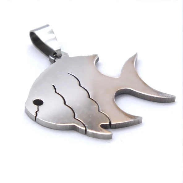 FerizZ 316L Çelik Balık Şeklinde Kolye Ucu TGR-572 - Resim 4