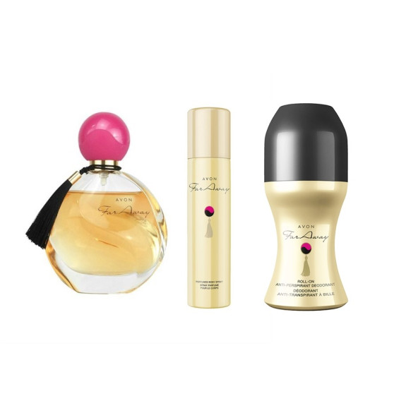 Avon Far Away Kadın Parfüm EDP 50 ML + Body Spray 75 ML + Roll On 50 ML