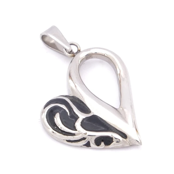 FerizZ 316L Çelik Kalp Şeklinde Kolye Ucu TGR-568 - Resim 3