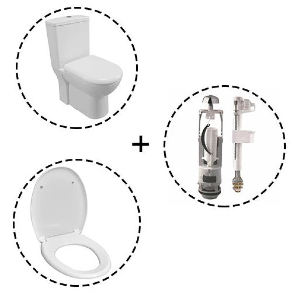 Serel Friendly Kanalsız Btw Duvara Sıfır Klozet Seti 4 Parça SET.6784STS110H - 2