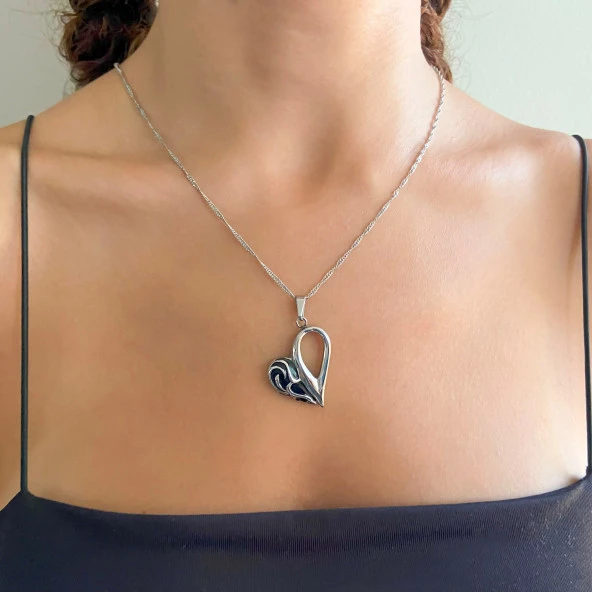 FerizZ 316L Çelik Kalp Şeklinde Kolye Ucu TGR-568 - Resim 2