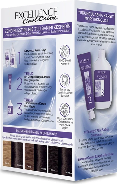 L’Oréal Paris Excellence Cool Creme Saç Boyası – 5.11 Ekstra Küllü Açık Kahve - Resim 4