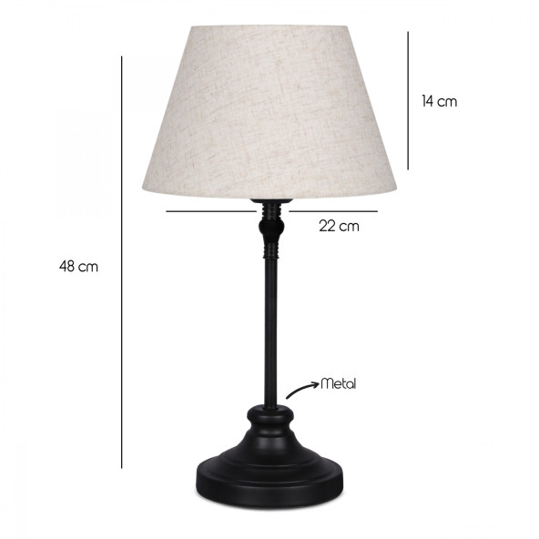 Homing Luis Siyah Metal Abajur AYD-3233 - 4