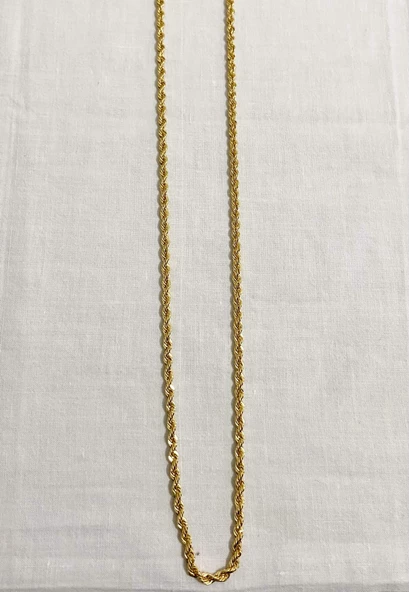14 Ayar Altın 4 mm Halat Zincir 70 cm - 2