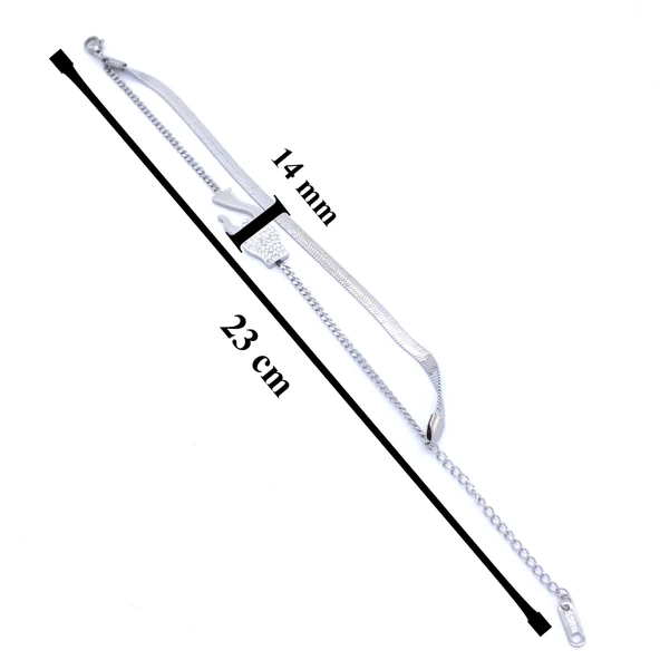 316L Çelik Yılan Kafası İtalyan Zincir Bileklik BLK-765 - 4