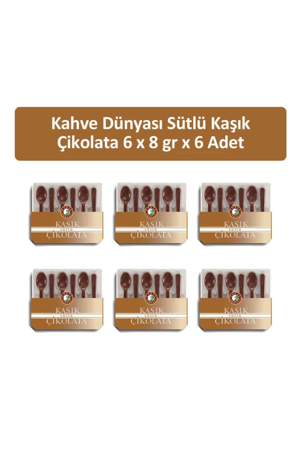 Kahve Dünyası Sütlü Kaşık Çikolata 6 x 8 gr x 6 Adet