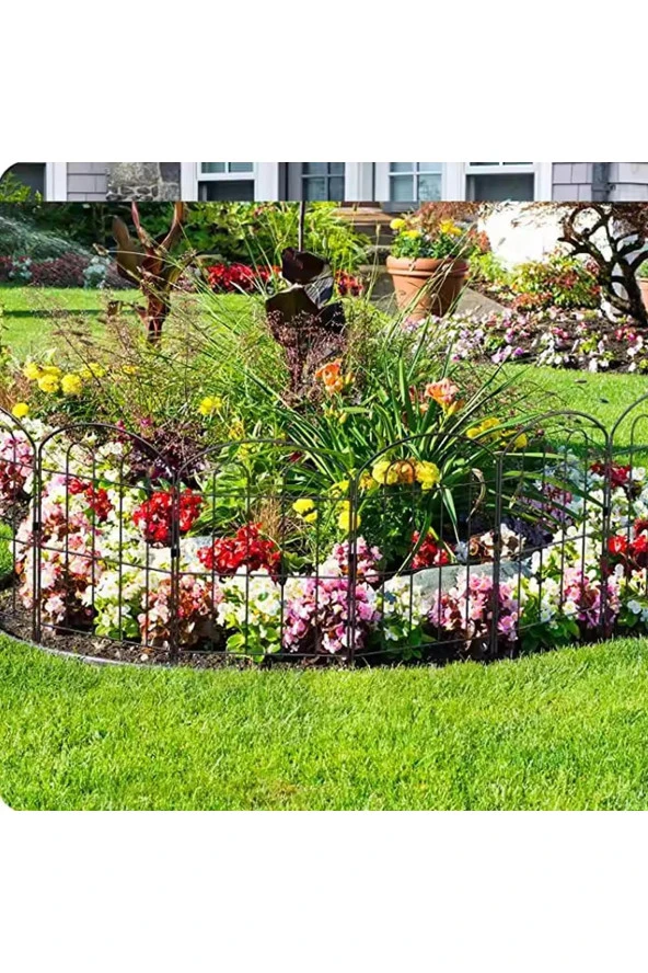 DEKORATİF BAHÇE ÇİTİ 10'LU SET 330CM MODEL - 1 SİYAH HOBİ BAHÇESİ, ÇİÇEK, SEBZE, MİNİ BAHÇE - 5