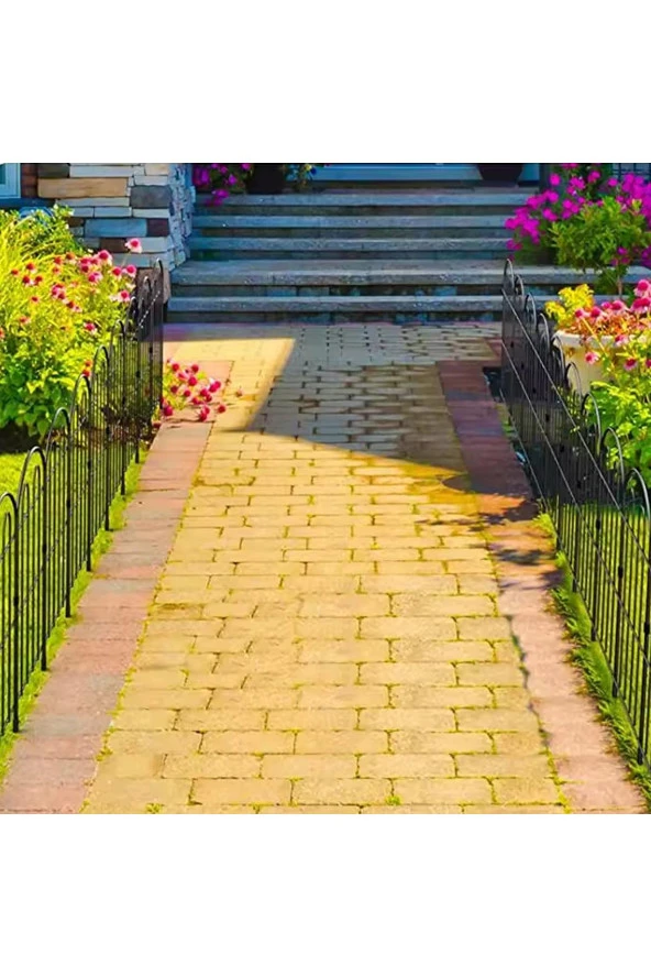 DEKORATİF BAHÇE ÇİTİ 10'LU SET 330CM MODEL - 1 SİYAH HOBİ BAHÇESİ, ÇİÇEK, SEBZE, MİNİ BAHÇE - 6