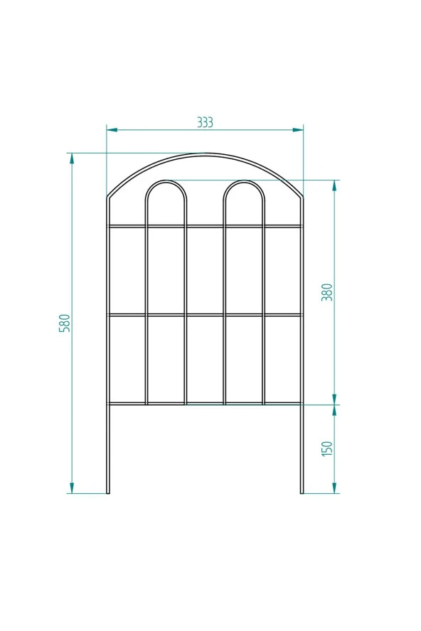DEKORATİF BAHÇE ÇİTİ 10'LU SET 330CM MODEL - 1 SİYAH HOBİ BAHÇESİ, ÇİÇEK, SEBZE, MİNİ BAHÇE - 7