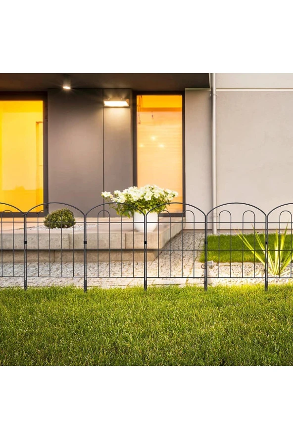 DEKORATİF BAHÇE ÇİTİ 10'LU SET 330CM MODEL - 1 SİYAH HOBİ BAHÇESİ, ÇİÇEK, SEBZE, MİNİ BAHÇE - 9