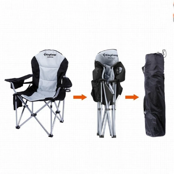 KingCamp DELUXE SANDALYE (SIYAH/GRI) - 6