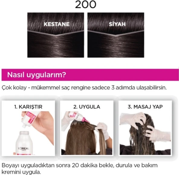 L'Oréal Paris Casting Crème Gloss Saç Boyası 200 Karadut Siyahı - Resim 5