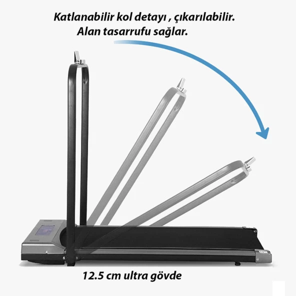 kochler Bluetoothlu Koşu Bandı - Katlanabilir ve Müzik Çalar Yürüyüş Bandı - 6