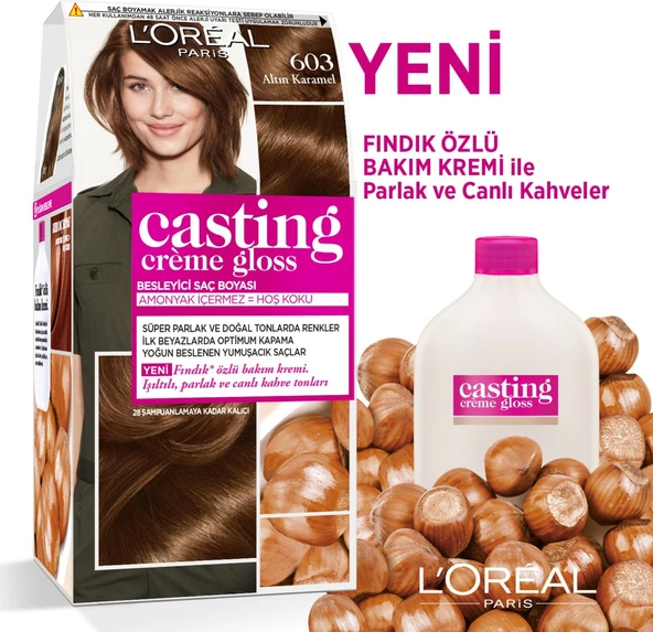 L'Oréal Paris Casting Crème Gloss Saç Boyası - 603 Altın Karamel - Resim 2