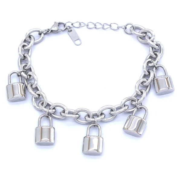 316L Çelik Kilit Model Kadın Bileklik BLK-775 - Resim 2