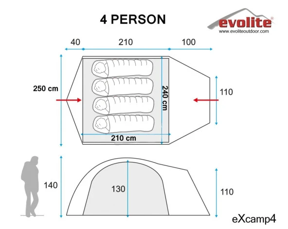 Evolite Excamp 4 Pro Çadır - 4 Mevsim - 9