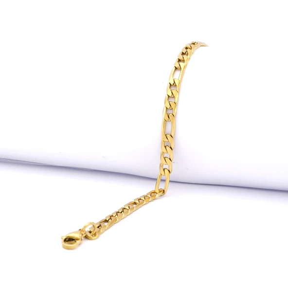 22 Ayar Altın Kaplama Figaro Unisex Bileklik BLK-180 ürün görseli