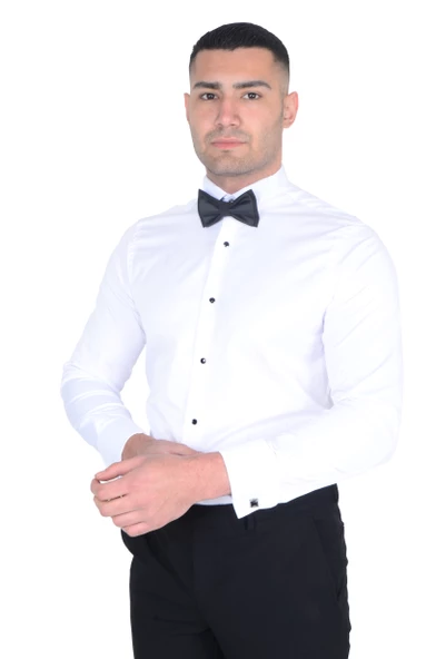 Cengiz İnler Ata Yaka Taş Düğmeli Slimfit Damatlık - Resim 5