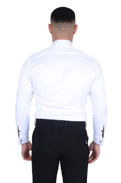 Cengiz İnler Ata Yaka Taş Düğmeli Slimfit Damatlık - Resim 4