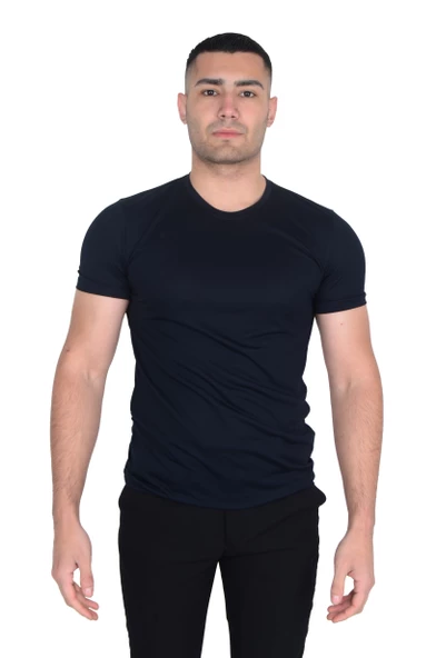 Erkek Sıfır Yaka Floş T-SHIRT - 3