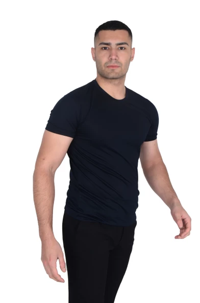 Erkek Sıfır Yaka Floş T-SHIRT - 10