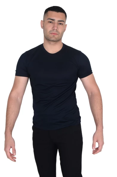 Erkek Sıfır Yaka Floş T-SHIRT - 9