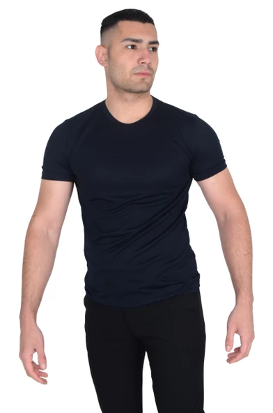 Erkek Sıfır Yaka Floş T-SHIRT - 7