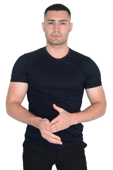 Erkek Sıfır Yaka Floş T-SHIRT - 5